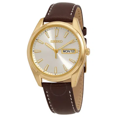 Seiko Neo Classic Quartz Champagne Dial Men's Watch Sur450p1 In Brown / Champagne / Gold Tone / Yellow