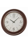 Seiko Noa Wide Frame Wall Clock In Brown