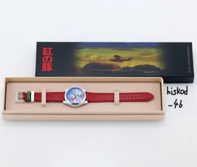 Pre-owned Seiko Porco Rosso Savoia Watch 30th Anniversary  Alba Acck726 Red Anime Ghibli Jp In Beige
