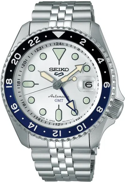 Pre-owned Seiko Pre-order  5 Sports Skx Sports Style Gmt Sbsc017 Men's Watch Silver Dial