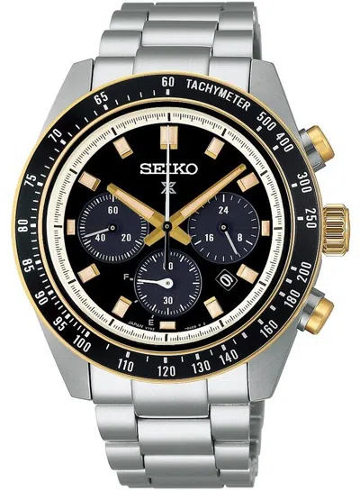 Pre-owned Seiko Prospex Speed Timer Chronograph Sbdl113 Men's Watch Black Gold 2024