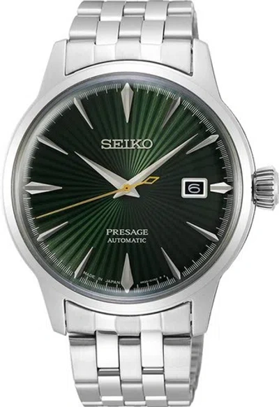 Pre-owned Seiko Presage Automatic Green Sunray Dial Stainless Steel Men's Watch Srpe15