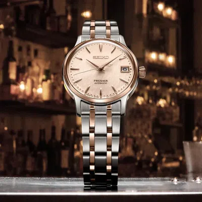 Pre-owned Seiko Presage Automatic Pink Dial Stainless Steel Women's Srpf54 (fedex 2 Day)