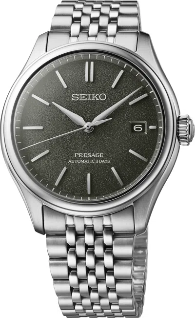 Pre-owned Seiko Presage Classic Sensaicha 40.2 Mm Gray Dial Watch Spb465