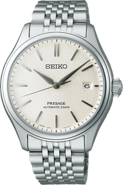 Pre-owned Seiko Presage Classic Shiroiro 40.2mm White Dial Watch Spb463