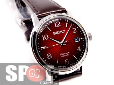 Pre-owned Seiko Presage Cocktail Negroni Burgundy Automatic Ladies Watch Srpe41j1
