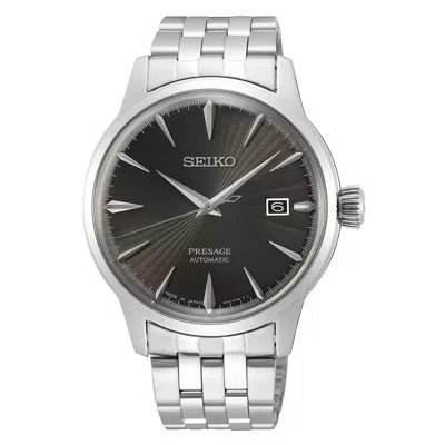 Pre-owned Seiko Presage Cocktail Time Automatic Grey Dial Silver Tone Men's Watch Srpe17j1