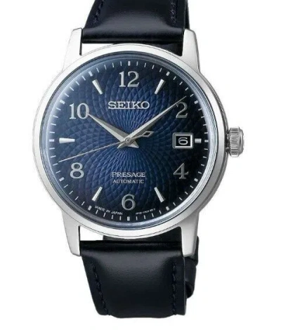 Pre-owned Seiko Presage Cocktail Time Blue Dial Leather Strap Men's Watch Srpe43j1
