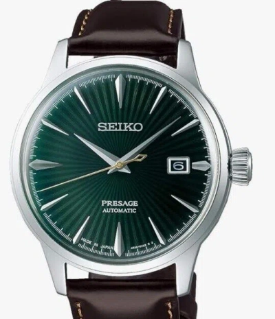 Pre-owned Seiko Presage Cocktail Time Stainless Steel Case Green Dial Men's Watch Srpd37j1