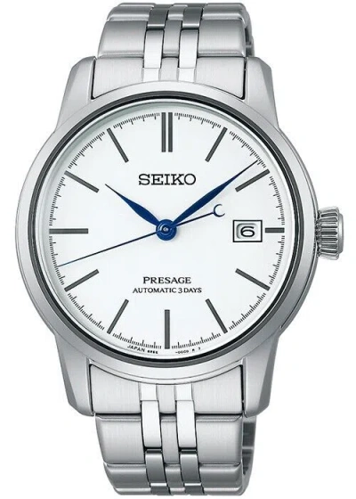 Pre-owned Seiko Presage Craftsmanship Sarx105 Men's Watch Mechanical 3days White 2023