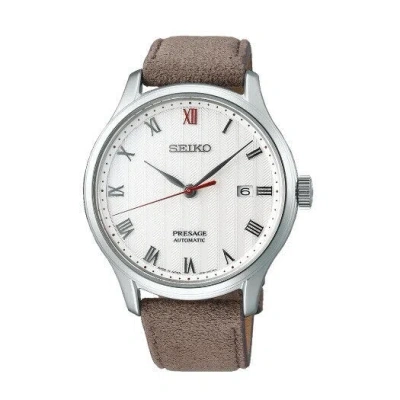 Pre-owned Seiko Presage Japanese Garden Dial Brown Leather Strap Men's Watch Srpg25j1