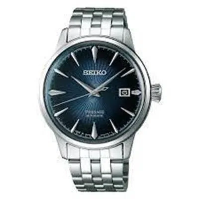 Pre-owned Seiko Presage Men's Silver-tone 40.5mm Stainless Steel Blue Dial Srpb41 Watch