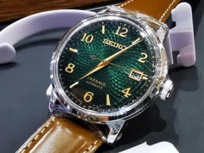 Pre-owned Seiko Presage Mojito Green Automatic Men's Watch Sary167 / Srpe45j1 Usus