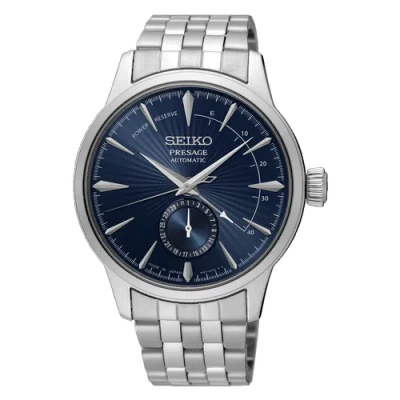 Pre-owned Seiko Presage Power Reserve Cocktail Time"blue Moon" Ssa347j1 Us4