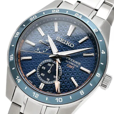 Pre-owned Seiko Presage Sarf001 Gmt Mechanical Automatic Prestige Line Sharp Edged Watch