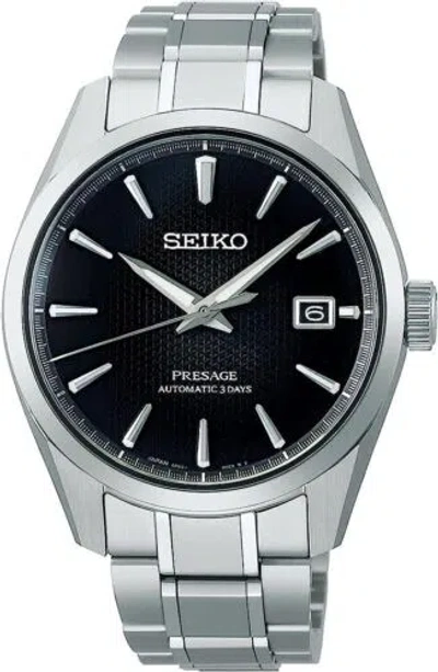 Pre-owned Seiko Presage Sarx117 Sharp Edged Black Mechanical Watch Men Box