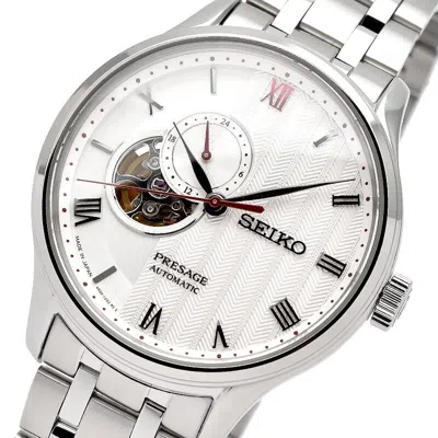 Pre-owned Seiko Presage Sary203 Mechanical Automatic Japanese Garden White Dial Watch Men