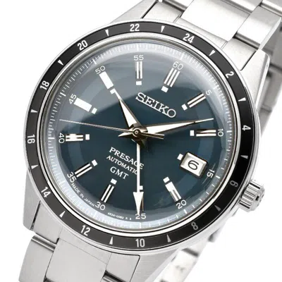 Pre-owned Seiko Presage Sary229 Ssk009j1 Gmt Automatic Vintage Style 60's Watch 40.8mm