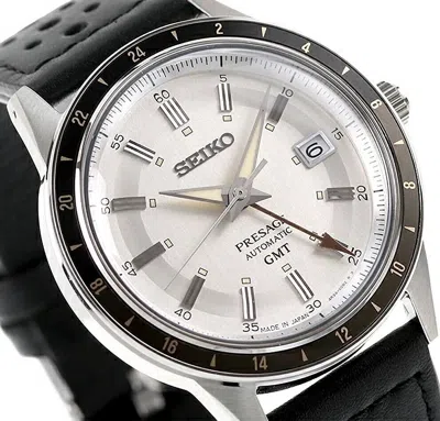 Pre-owned Seiko Presage Sary231 Ssk011j1 Gmt Automatic Vintage Style 60's Watch 40.8mm