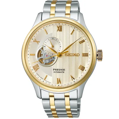 Pre-owned Seiko Presage Sary238 Japanese Garden Mechanical Automatic Watch Gold Dial