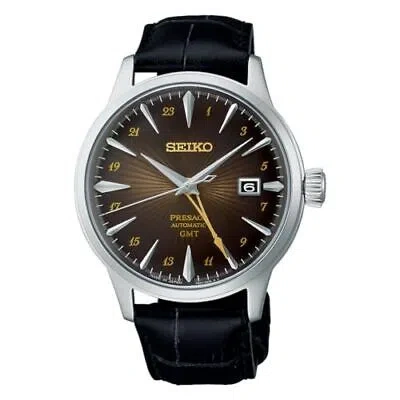 Pre-owned Seiko Presage Sary243 Cocktail Japan Time Automatic Mechanical Gmt Elegant Watch In Black