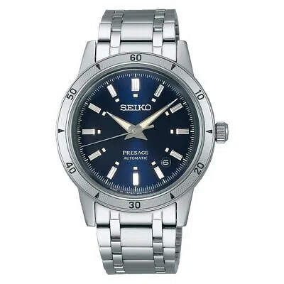 Pre-owned Seiko Presage Sary247 Style60's Mechanical Automatic Watch Navy Dial 39.5mm
