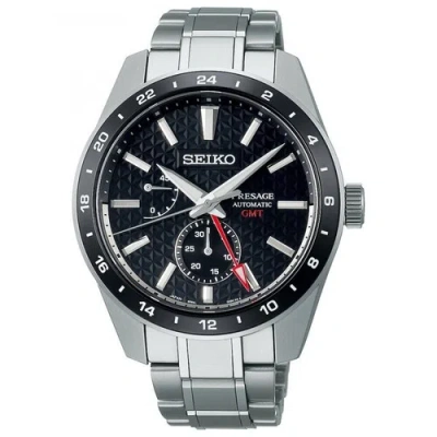 Pre-owned Seiko Presage Sharp Edged Gmt Automatic Mechanical Sarf005 / Spb221j1 Usus