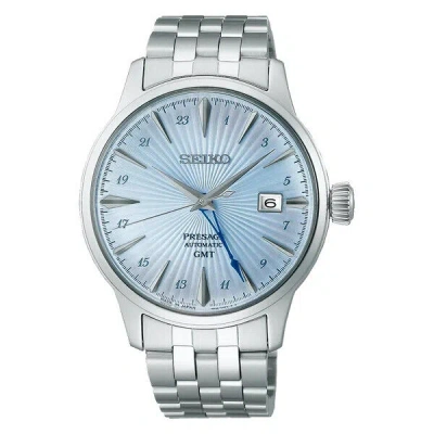 Pre-owned Seiko Presage Skydiving Cocktail Time Gmt Automatic Blue Dial Watch Ssk037