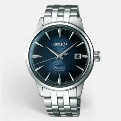 Pre-owned Seiko Presage Srpb41j1 Blue Dial Stainless Steel Men's Wristwatch 40.5 Mm