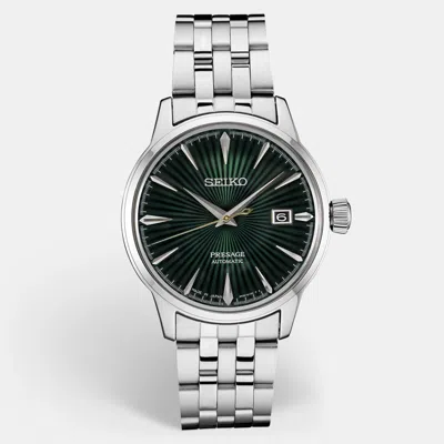 Pre-owned Seiko Presage Srpe15j1 Green Dial Stainless Steel Men's Wristwatch 40.5 Mm