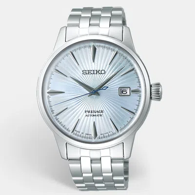 Pre-owned Seiko Presage Srpe19j1 Blue Dial Stainless Steel Men's Wristwatch 40.5 Mm