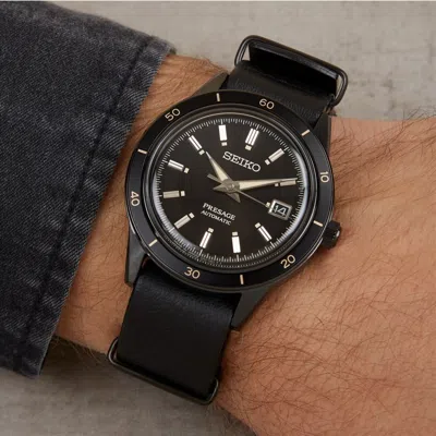 Pre-owned Seiko Presage Srph95j1 Style 60's Black Dial Analog Automatic Men's Dress Watch