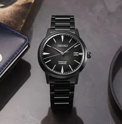 Pre-owned Seiko Presage Srpj15j1 Cocktail Black Velvet Automatic Analog Men's Dress Watch