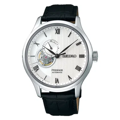 Pre-owned Seiko Presage Ssa379j1 Zen Garden Open Heart Skeleton White Dial Watch Warranty