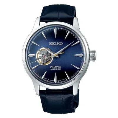 Pre-owned Seiko Presage Ssa405j1 Cocktail Time Automatic Open Heart Blue Dial Watch Japan