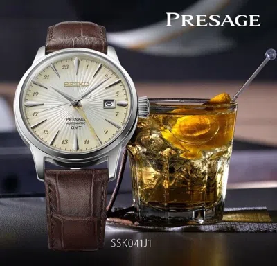 Pre-owned Seiko Presage Ssk041j1 Cocktail Time Analog Automatic Leather Japan Men's Watch