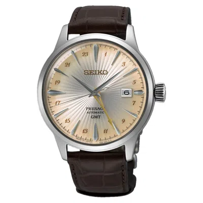 Pre-owned Seiko Presage Ssk041j1 Cocktail Time Automatic Gmt Cream Yellow Dial Watch Japan