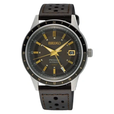 Pre-owned Seiko Presage Style 60's Gmt Automatic Mechanical Watch Ssk013j1 Usus