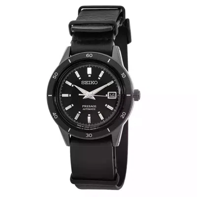 Pre-owned Seiko Presage Style 60s Collection Men's Black Dress Watch - Srph95