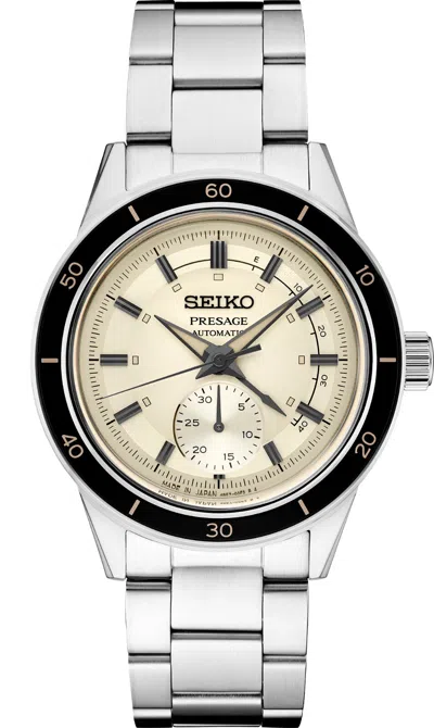 Pre-owned Seiko Presage Style '60s Collection Ssa447 Automatic 41mm Watch - Beige Dial
