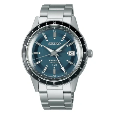 Pre-owned Seiko Presage Style Blue Dial Automatic Stainless Steel Men's Watch Ssk009
