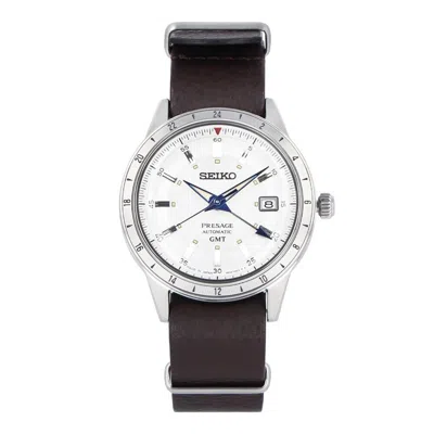 Pre-owned Seiko Presage Style60's Ssk015j1 Mechanical Gmt White