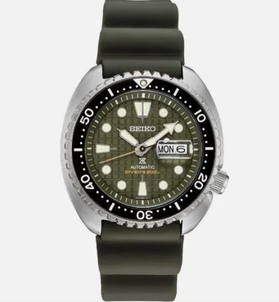 Pre-owned Seiko Prospex Automatic Dive Green Dial Sapphire Crystal Srpe05 Men's Watch