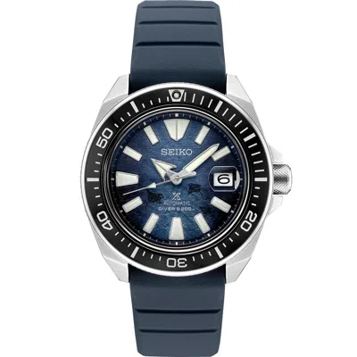 Pre-owned Seiko Prospex Automatic Diver's Blue Dial Blue Silicone Strap Men's Watch Srpf79