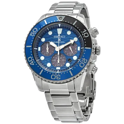 Seiko Prospex Chronograph Quartz Blue Dial Men's Watch Ssc741p1 In Blue/silver Tone