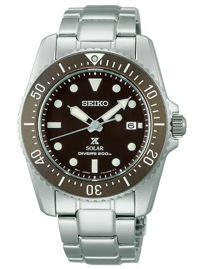 Pre-owned Seiko Prospex Compact Solar Scuba Diver's Men's Watch Sne571p1
