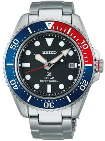 Pre-owned Seiko Prospex Diver Scuba Pepsi Sbdj053 Black Solar Stainless Men Watch Box