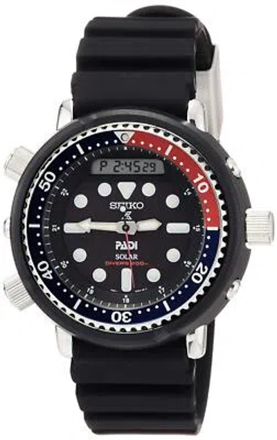 Pre-owned Seiko Prospex Divers Sbeq003 Men's Watch Black Polyurethane Band Day/date