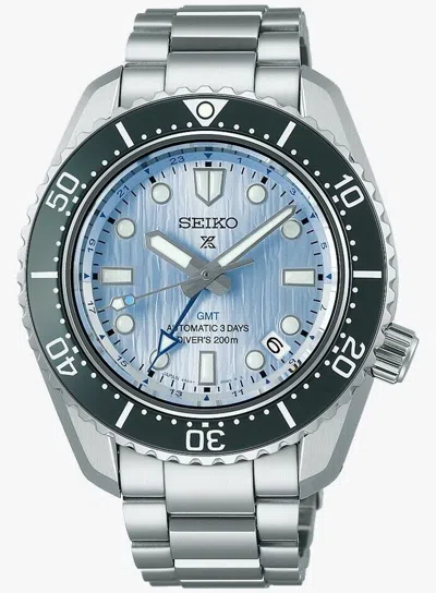 Pre-owned Seiko Prospex ‘glacier Blue' Gmt Automatic Men's Watch Spb385j1