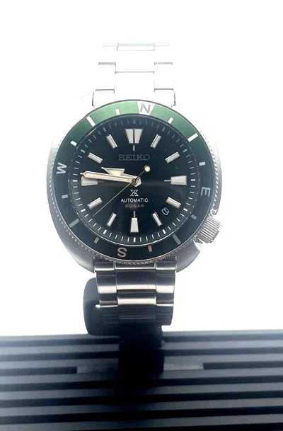 Pre-owned Seiko Prospex Land Green Sunray Dial Stainless Steel Bracelet Watch Srph15k1